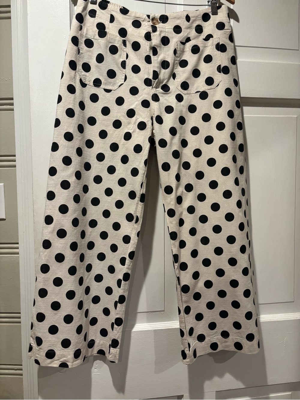 Women’s boutique Jodifi black and cream Polka Dot wide leg Pants